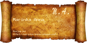 Marinka Anna névjegykártya
