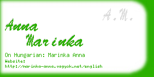 anna marinka business card